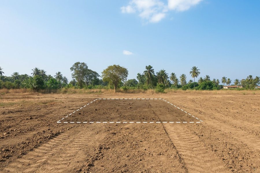 Plot of land marked for sale